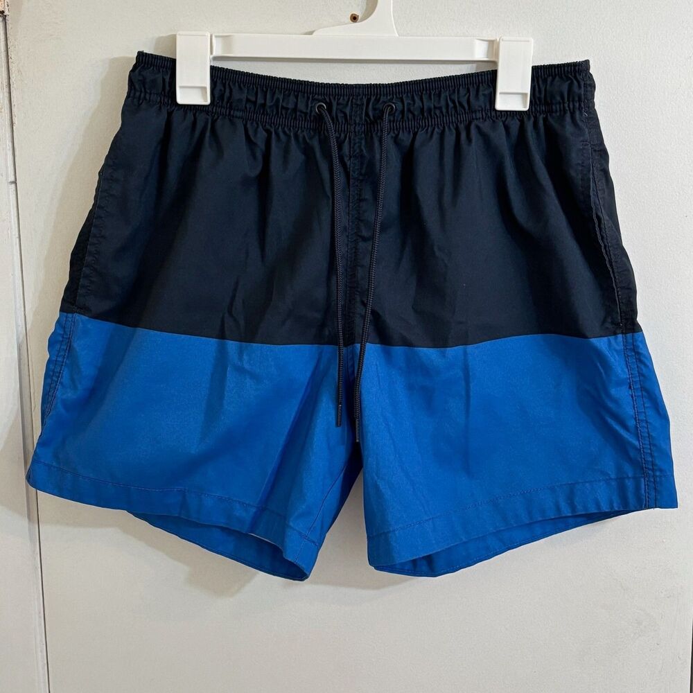 Men's H&M 5.5" Color Block Swim Shorts Medium Navy/Blue